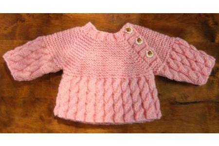 pull à torsades et point mousse