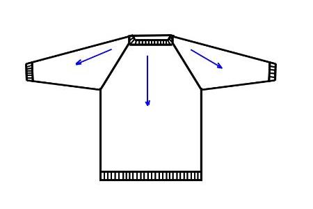 pull layette sans couture en top-down