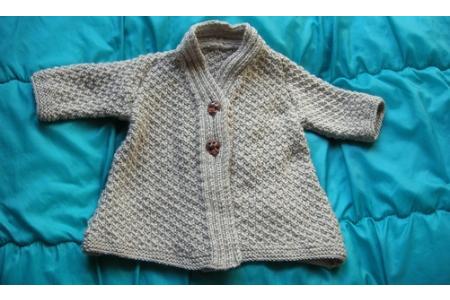 manteau bébé en damiers 2x2