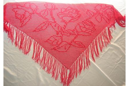 châle avec bouquet de roses