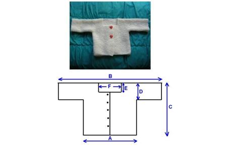gilet au point mousse et col carré