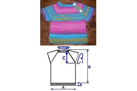 T-shirt layette manches raglans