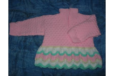 pull fille avec bordure chevron 8878