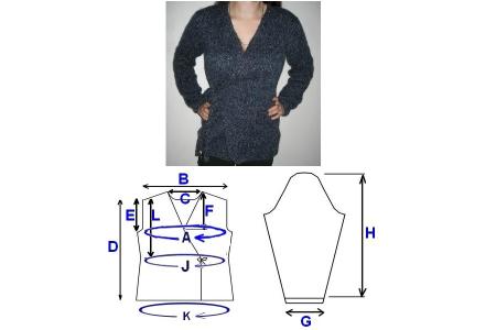 Gilet croisé manches montées