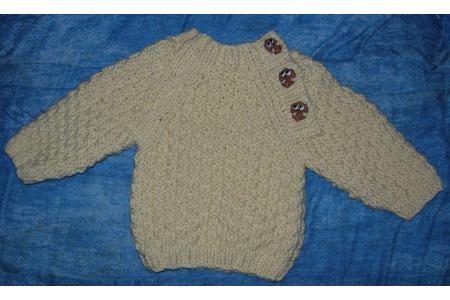 pull raglan avec encolure boutonnée