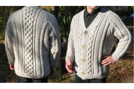 gilet homme à torsades en Alpina6