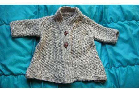 manteau bébé en damiers 2x2