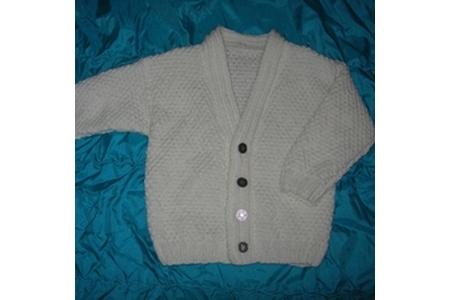 gilet homme et garçon point de blé col V