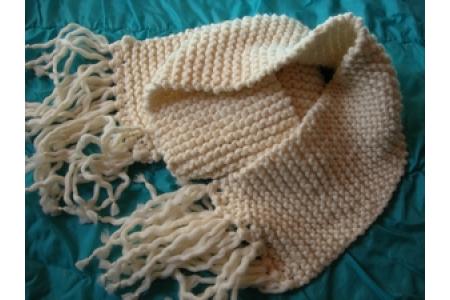 grosse écharpe mousse aiguilles 10